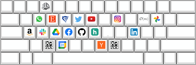 Computer keyboard with a logo on any key that has a one-letter match to a website in the Chrome omnibar for me
